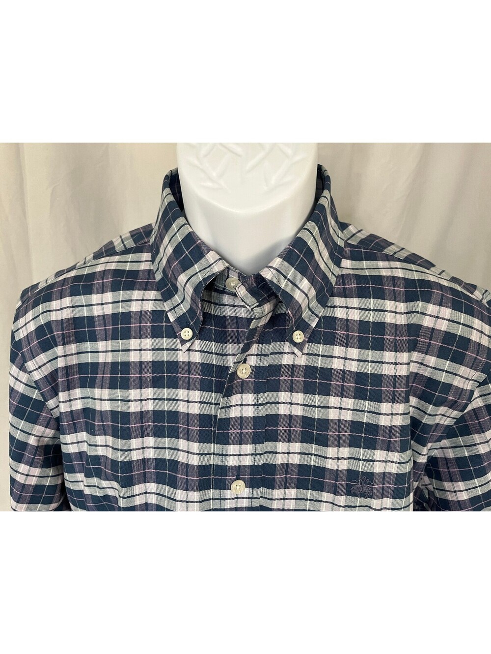 Brooks Brothers Men's Blue White Purple Non Iron Regent Shirt Medium M